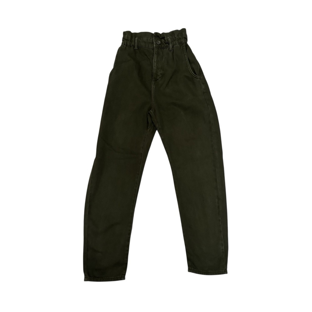 Olive Green High-Waisted Pants